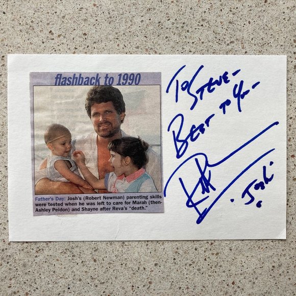 Robert Newman Signed / Inscribed Card 4”X6” Josh On Guiding Light Santa Barbara - Picture 1 of 1
